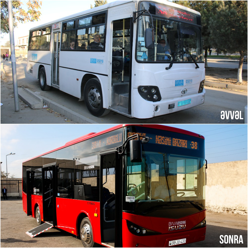 38 nömrəli müntəzəm marşrut üzrə də istismarda olan avtobusların bir qismi yenilənəcək