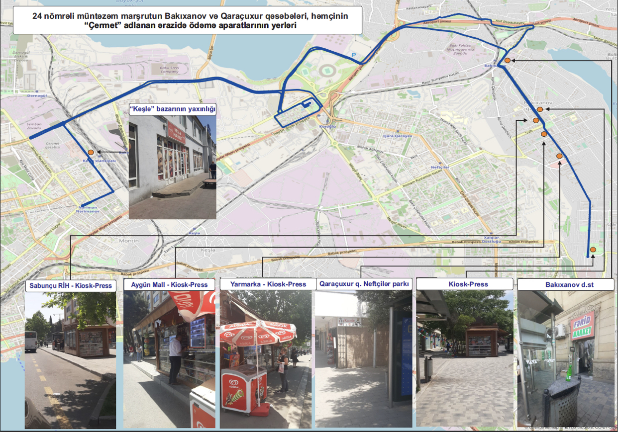 24 nömrəli marşrut xətti boyunca 7 ünvanda pos-terminal qoyulub