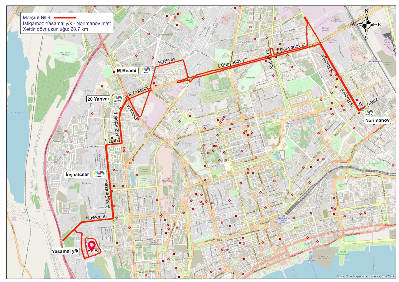 Yeni 9 nömrəli şəhərdaxili müntəzəm marşrut təşkil edilib